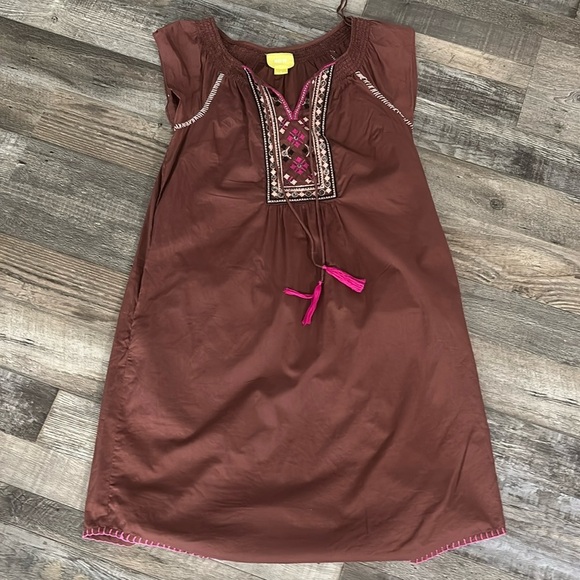 Anthropologie MAEVE Boho Embroidered Brown Dress size 2 - Picture 1 of 6